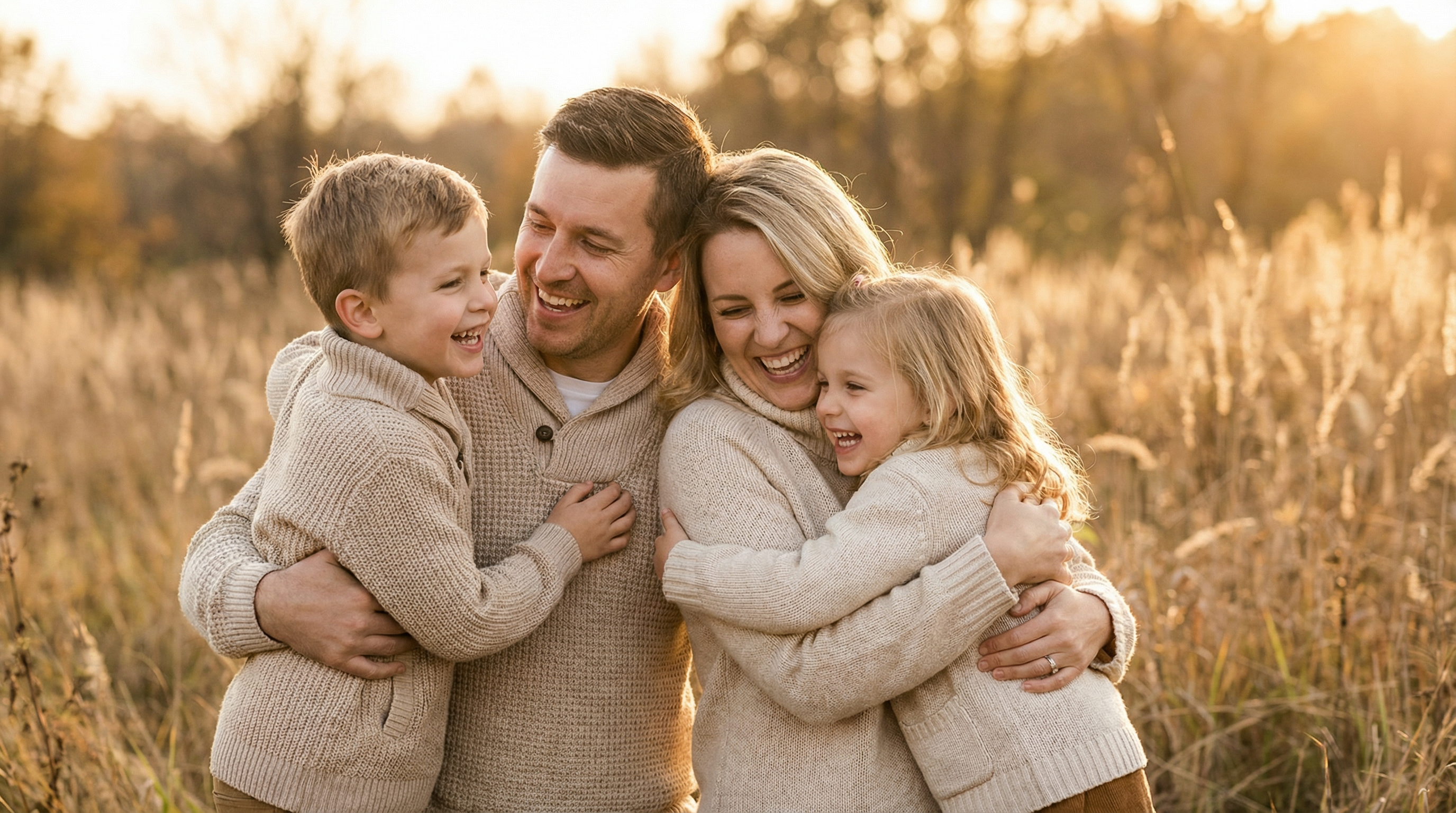 Glückliche Familie zusammen
