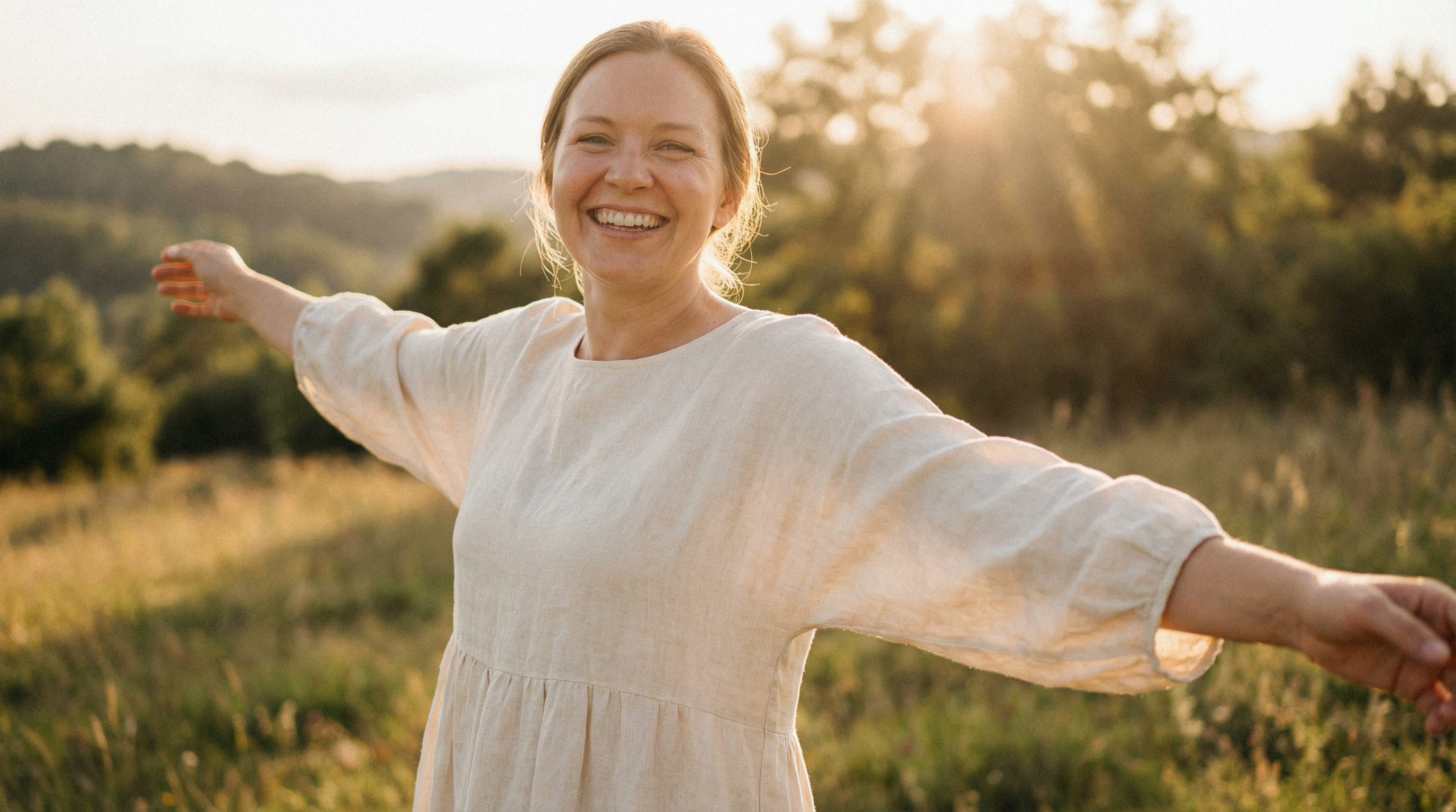 Glückliche Frau voller Lebensfreude